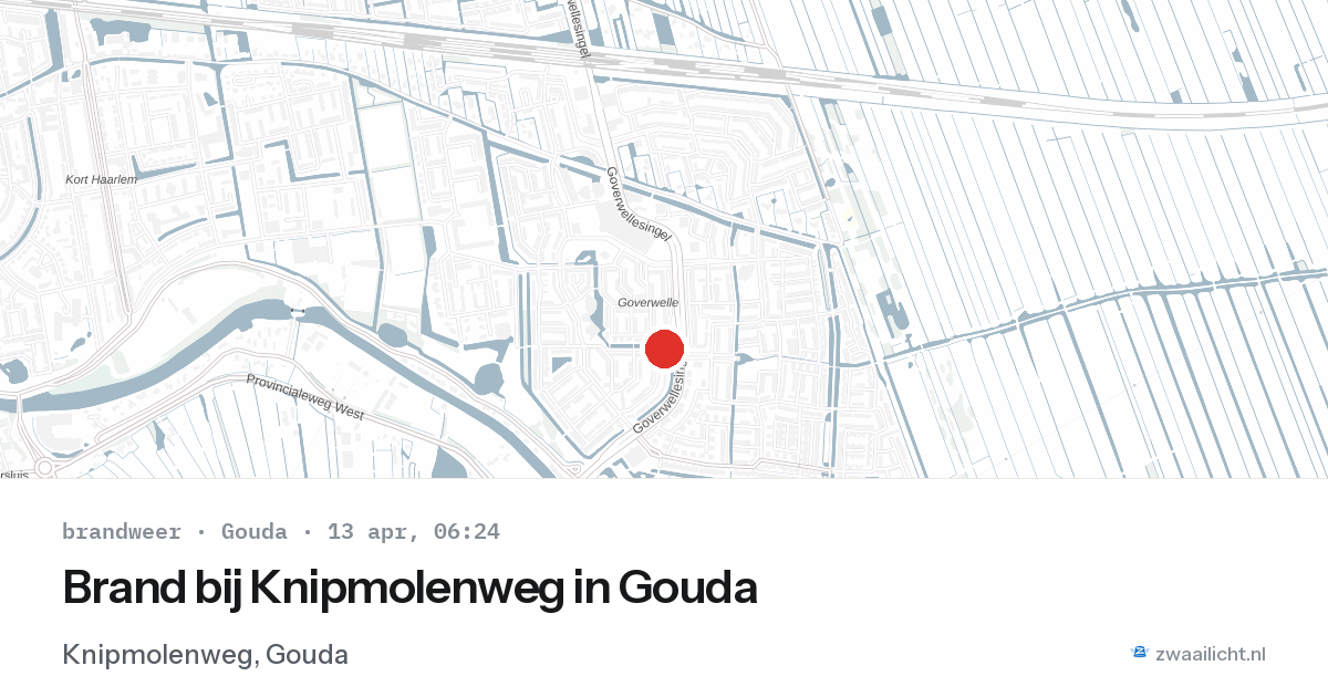 Brand bij Knipmolenweg in Gouda — 13 apr 2026
