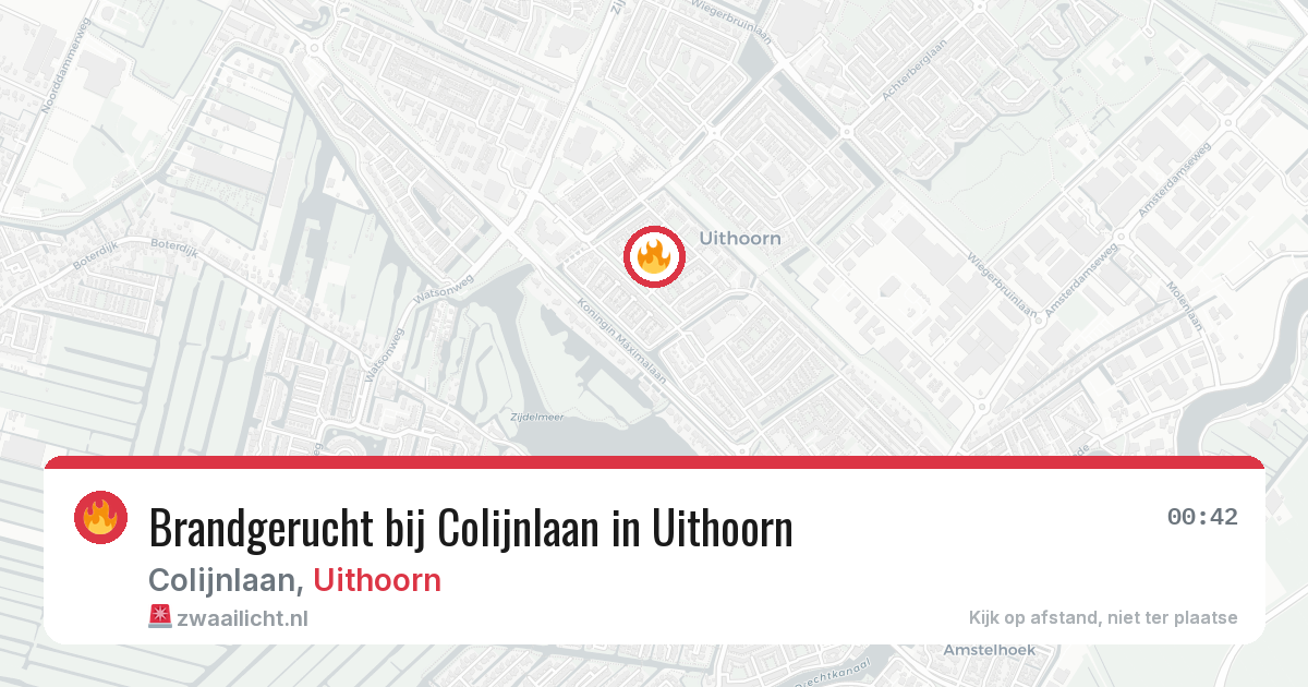 Brandgerucht bij Colijnlaan in Uithoorn — 20 mrt 2026