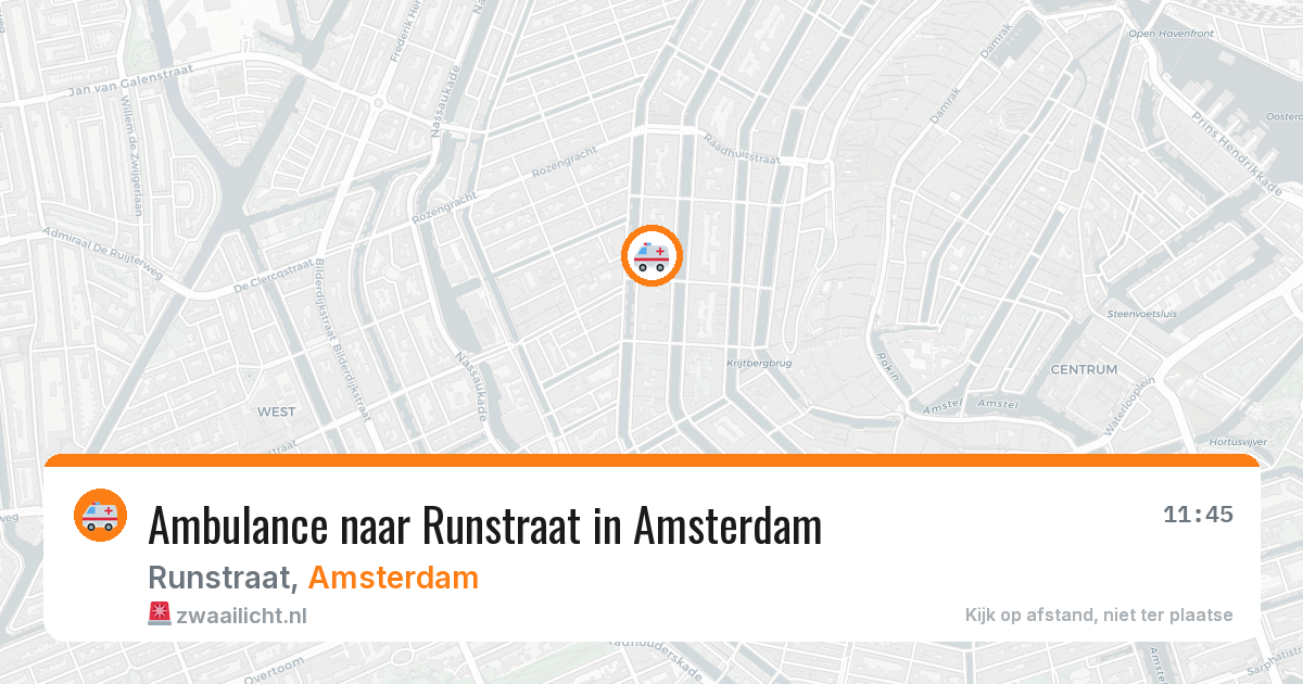 Ambulance naar Runstraat in Amsterdam — 11 mrt 2026