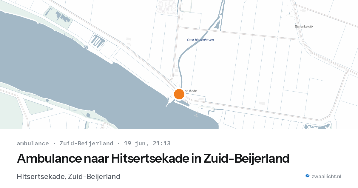 Ambulance naar Hitsertsekade in Zuid-Beijerland — 19 jun 2026