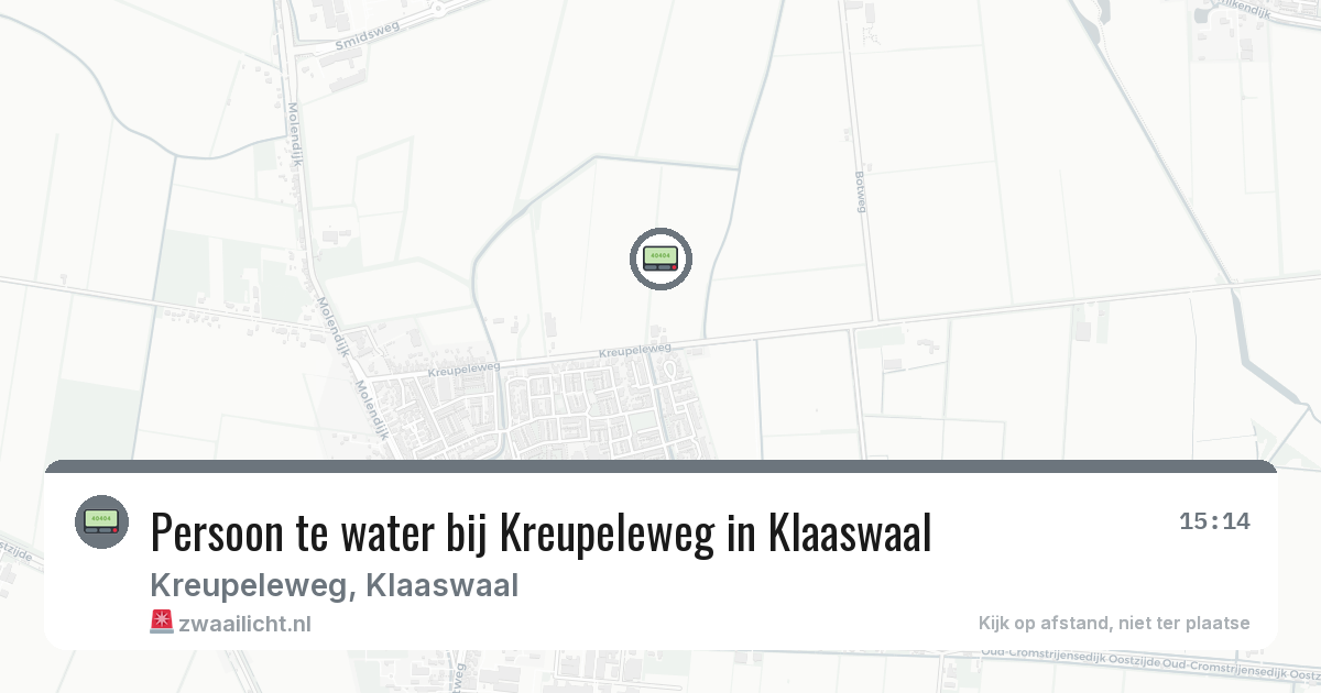 Persoon te water bij Kreupeleweg in Klaaswaal — 21 feb 2026