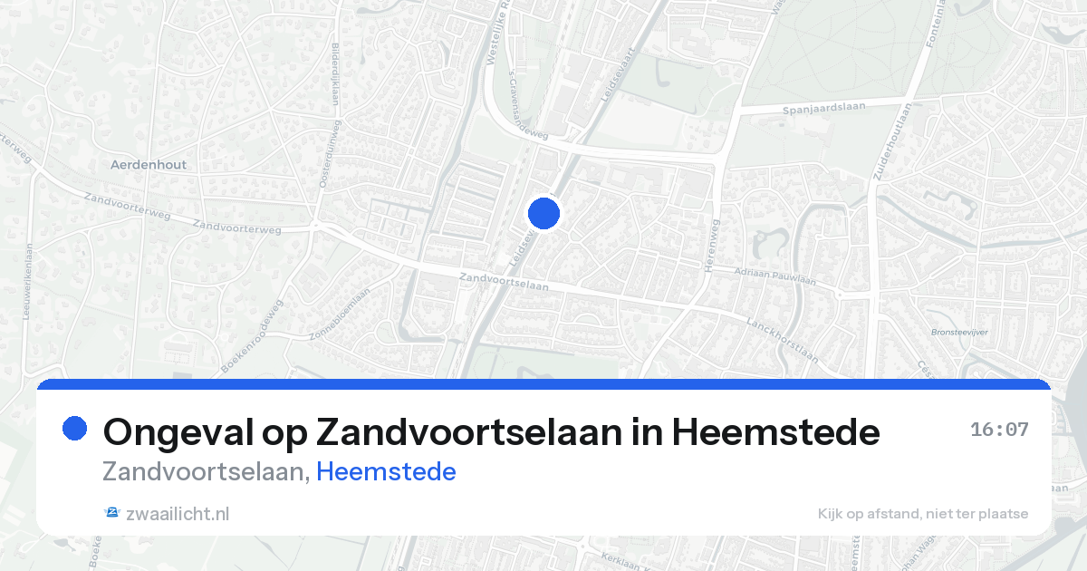 Ongeval op Zandvoortselaan in Heemstede — 14 aug 2026