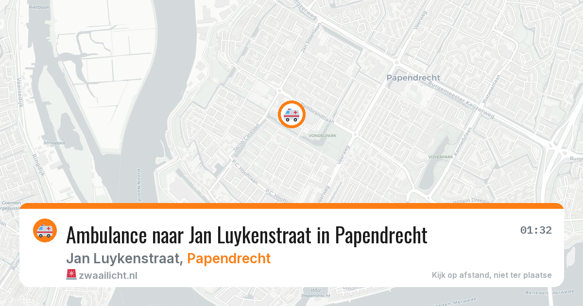 Ambulance naar Jan Luykenstraat in Papendrecht — 9 jul 2026