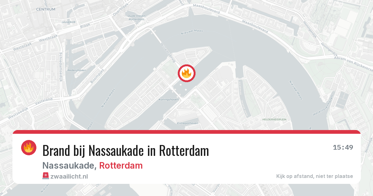 Brand bij Nassaukade in Rotterdam — 30 jul 2026