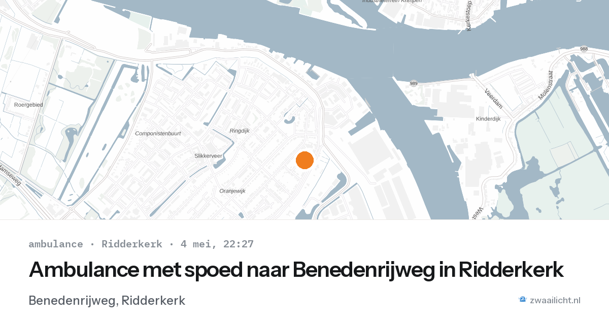 Ambulance met spoed naar Benedenrijweg in Ridderkerk — 4 mei 2026