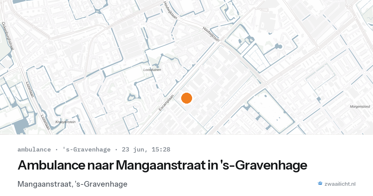Ambulance naar Mangaanstraat in 's-Gravenhage — 23 jun 2026