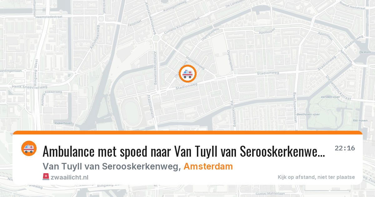 Ambulance met spoed naar Van Tuyll van Serooskerkenweg in Amsterdam — 30 jun 2026