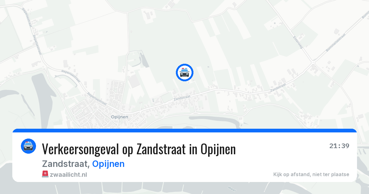 Verkeersongeval op Zandstraat in Opijnen — 11 apr 2026