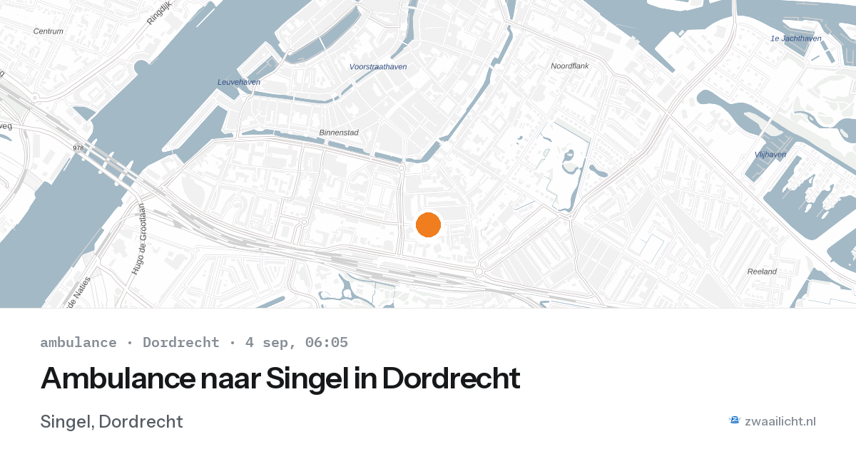 Ambulance naar Singel in Dordrecht — 4 sep 2026
