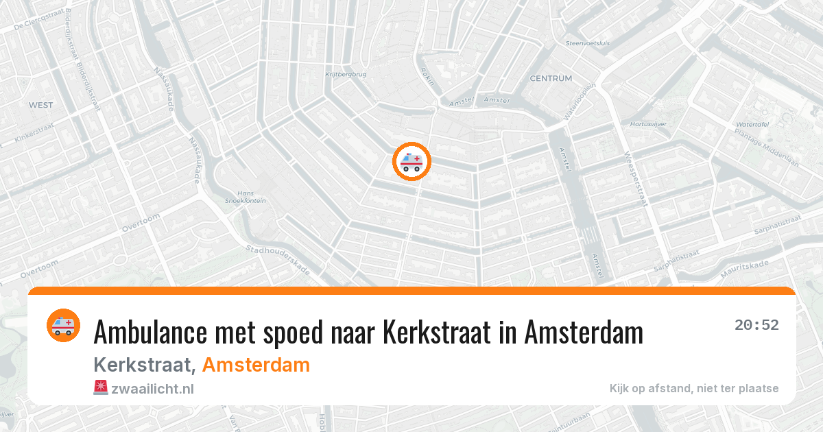 Ambulance met spoed naar Kerkstraat in Amsterdam — 14 aug 2026