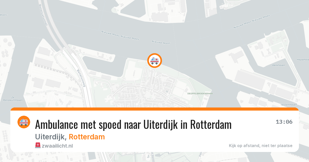 Ambulance met spoed naar Uiterdijk in Rotterdam — 14 jun 2026