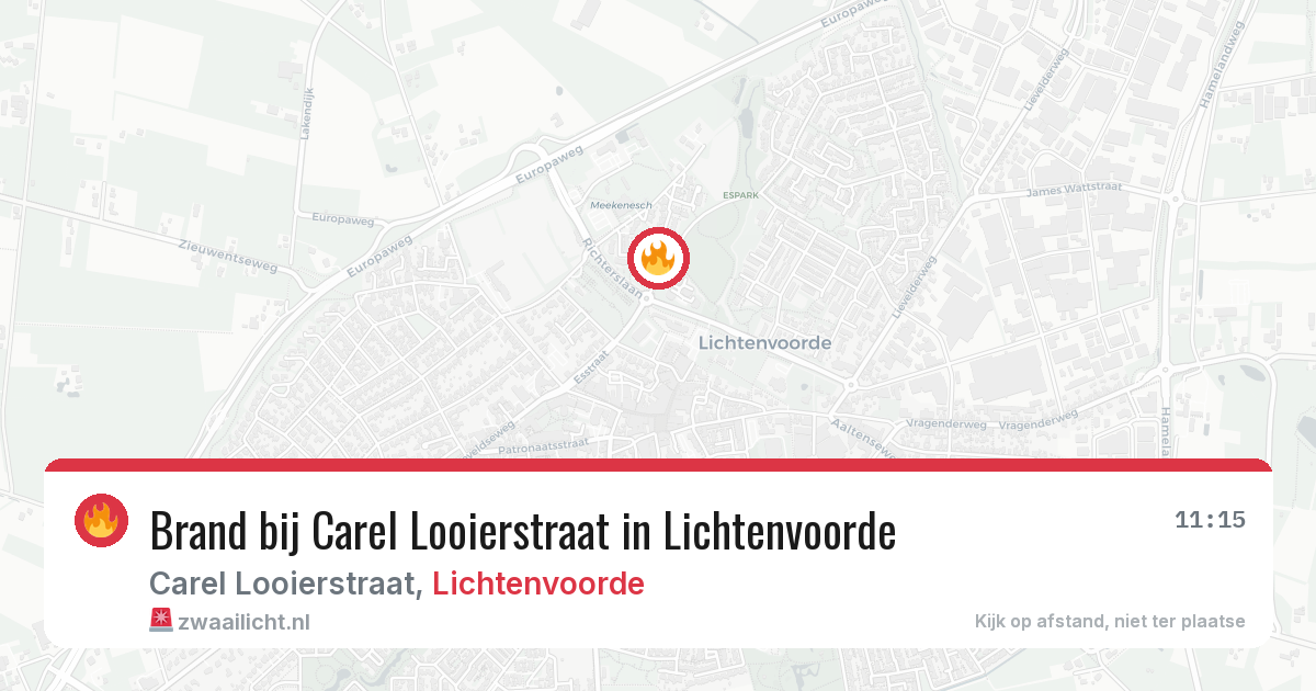 Brand bij Carel Looierstraat in Lichtenvoorde — 7 jul 2026