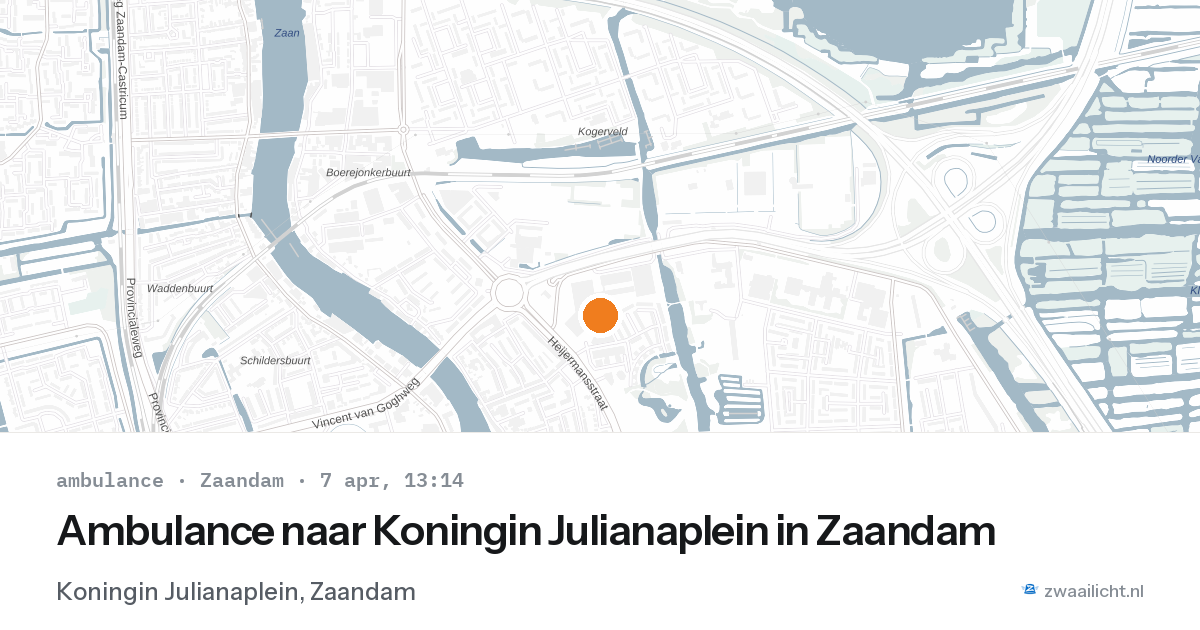 Ambulance naar Koningin Julianaplein in Zaandam — 7 apr 2026