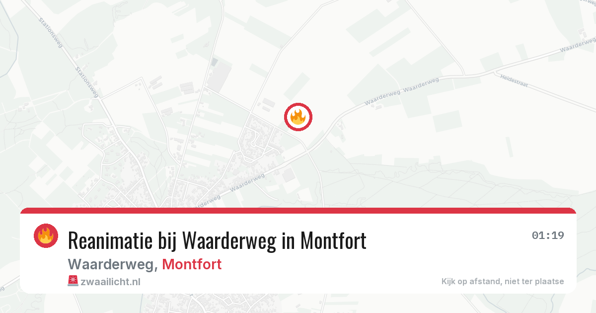 Reanimatie bij Waarderweg in Montfort — 25 mei 2026