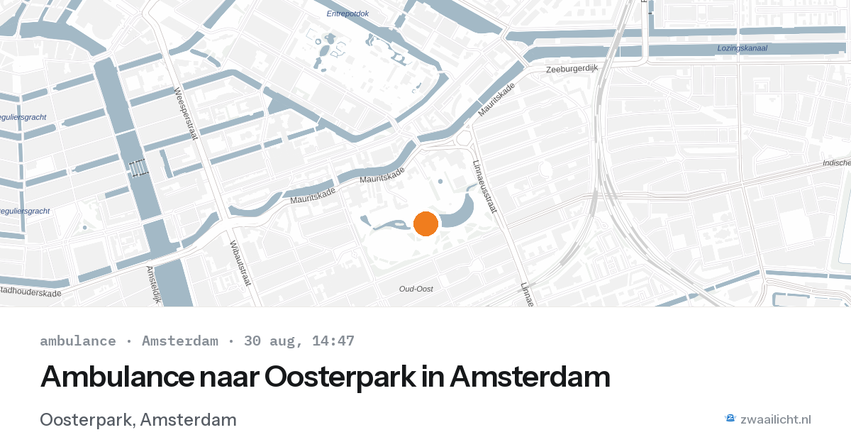 Ambulance naar Oosterpark in Amsterdam — 30 aug 2026
