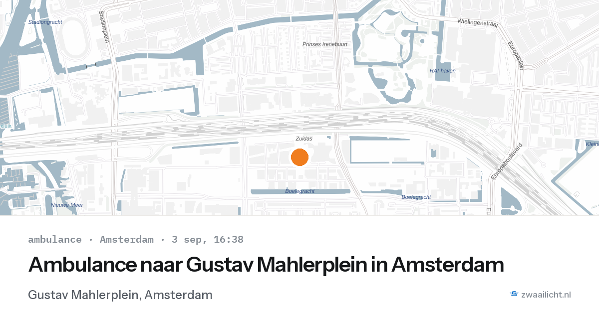 Ambulance naar Gustav Mahlerplein in Amsterdam — 3 sep 2026