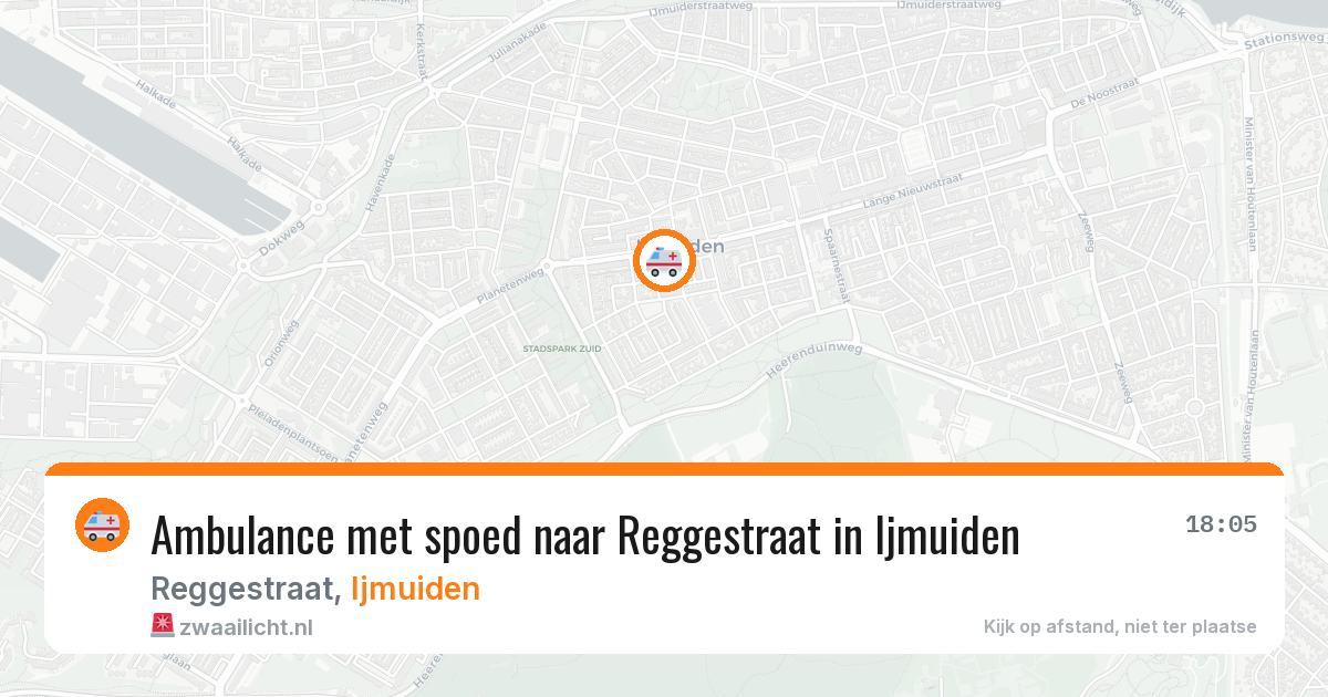 Ambulance met spoed naar Reggestraat in Ijmuiden — 26 jul 2026