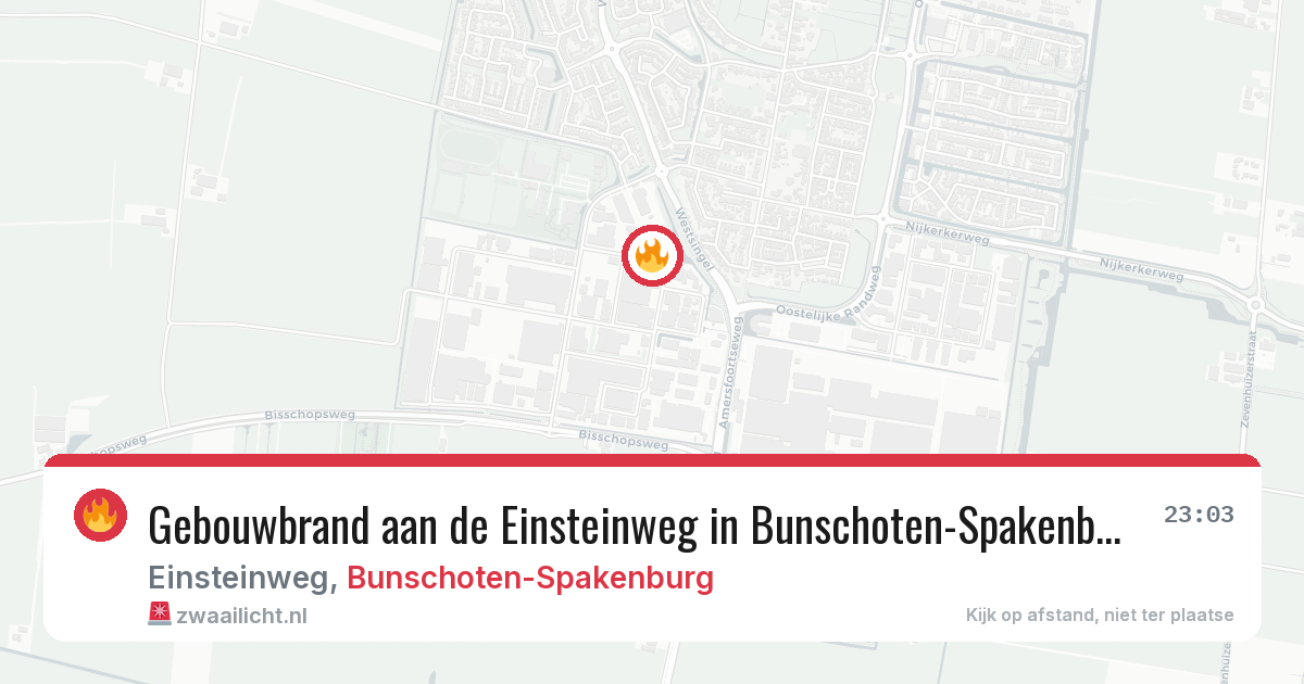 Gebouwbrand aan de Einsteinweg in Bunschoten-Spakenburg — 26 jan 2026