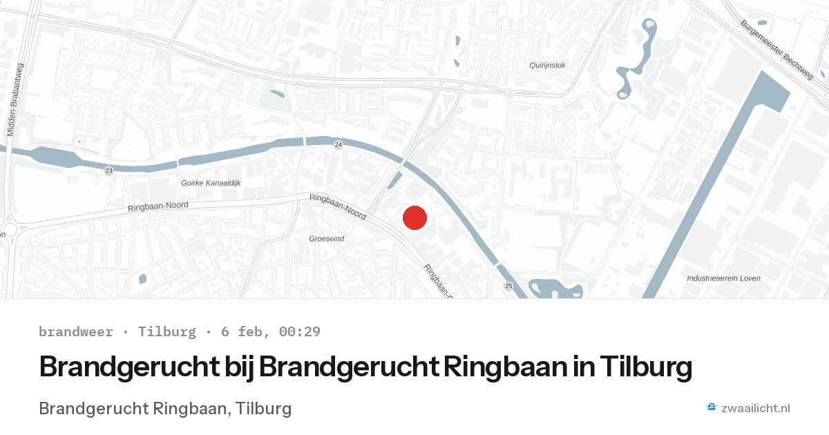 Brandgerucht bij Brandgerucht Ringbaan in Tilburg — 5 feb 2026