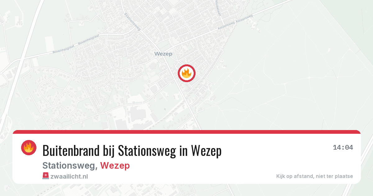 Buitenbrand bij Stationsweg in Wezep — 9 aug 2026