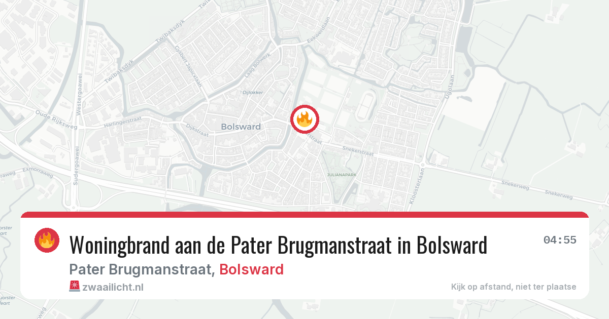 Woningbrand aan de Pater Brugmanstraat in Bolsward — 26 mei 2026
