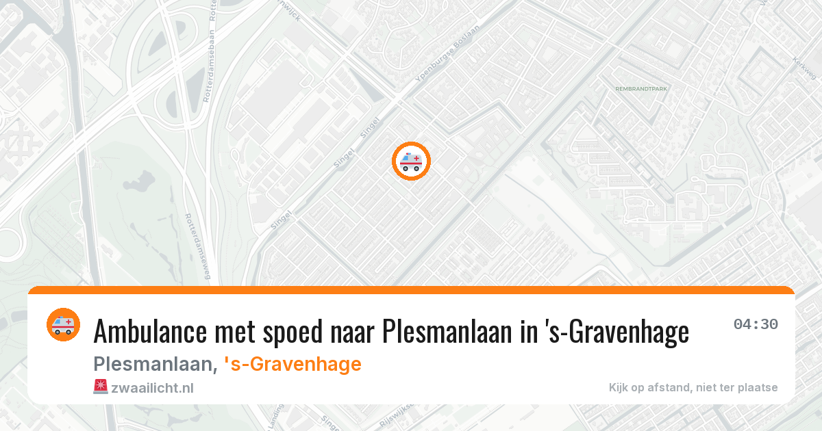 Ambulance met spoed naar Plesmanlaan in 's-Gravenhage — 12 aug 2026