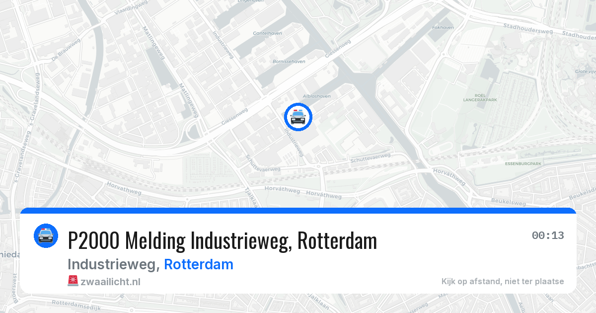 P2000 Melding Industrieweg, Rotterdam — 14 mei 2026