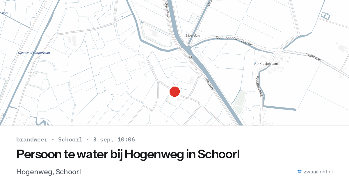 Persoon te water bij Hogenweg in Schoorl — 3 sep 2026