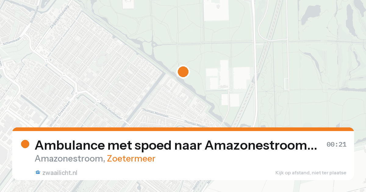 Ambulance met spoed naar Amazonestroom in Zoetermeer — 24 aug 2026
