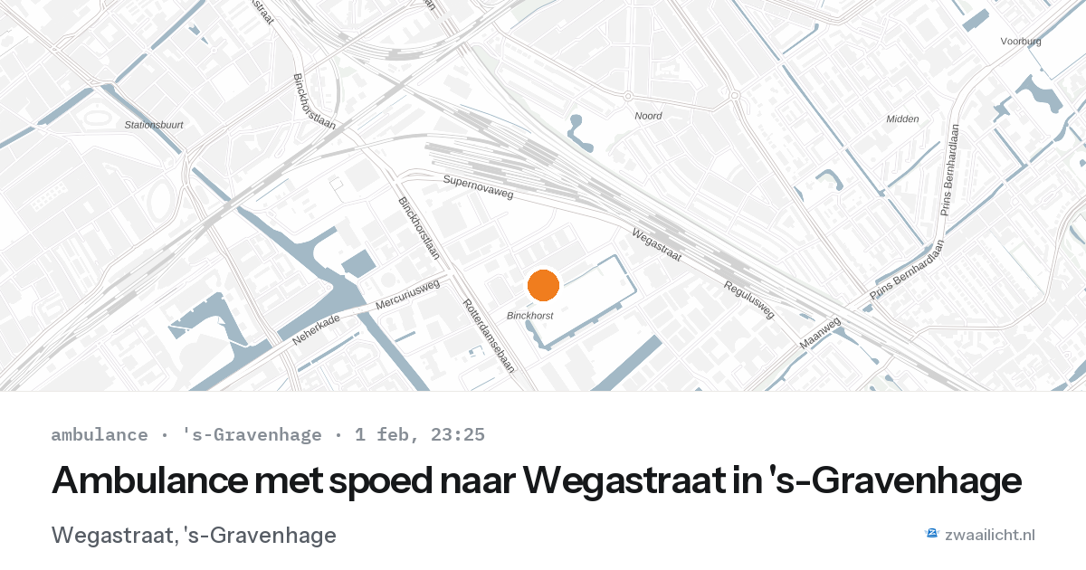Ambulance met spoed naar Wegastraat in 's-Gravenhage — 1 feb 2026