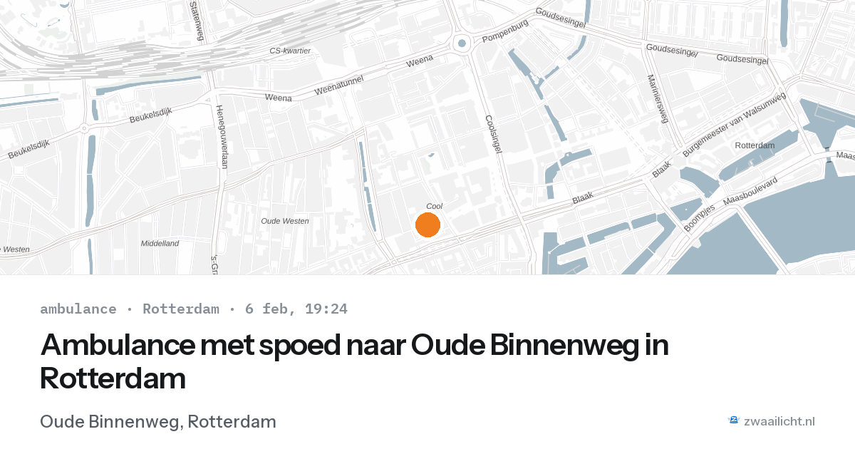 Ambulance met spoed naar Oude Binnenweg in Rotterdam — 6 feb 2026