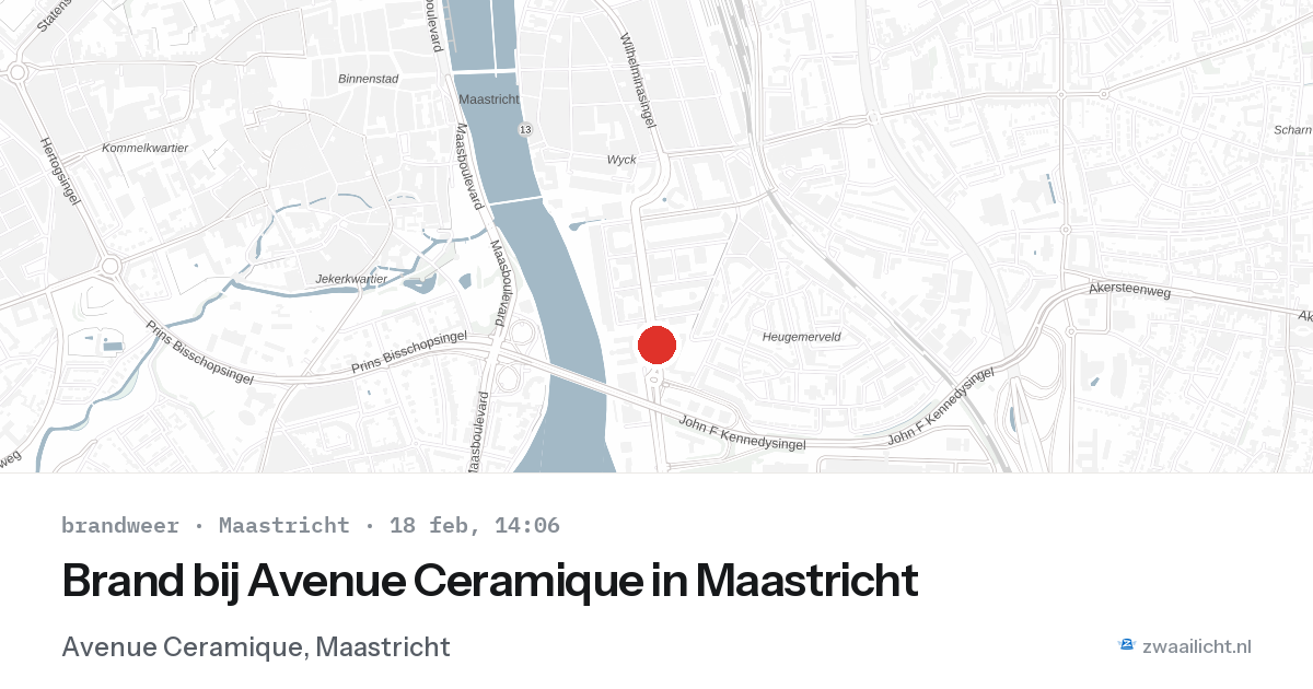 Brand bij Avenue Ceramique in Maastricht — 18 feb 2026