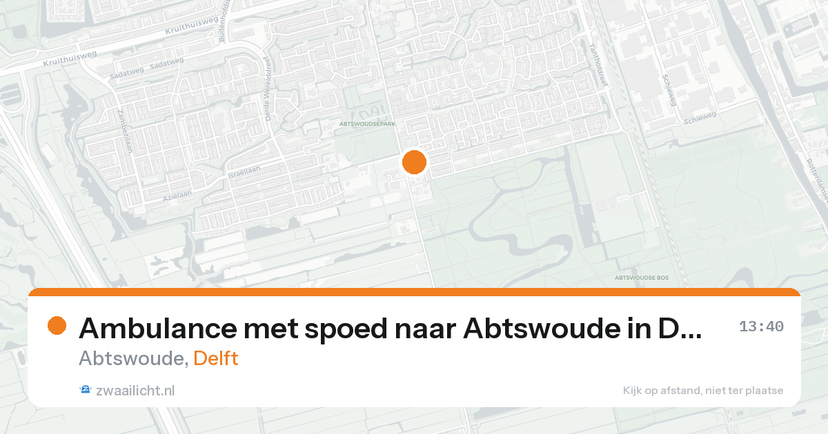 Ambulance met spoed naar Abtswoude in Delft — 9 mei 2026