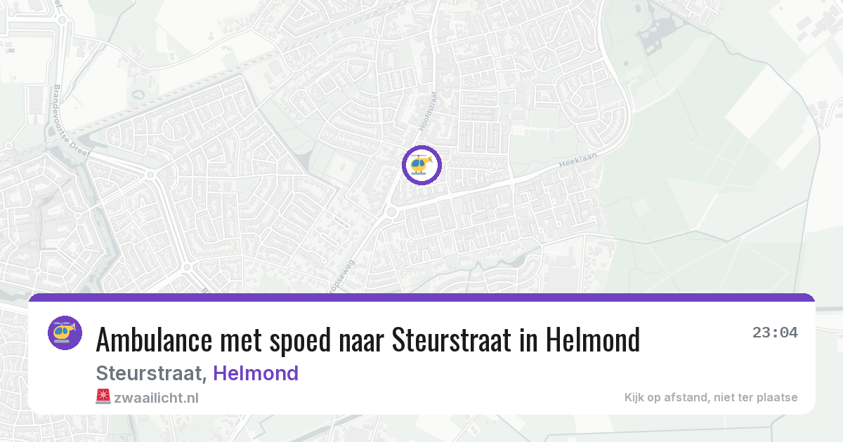 Ambulance met spoed naar Steurstraat in Helmond — 6 aug 2026