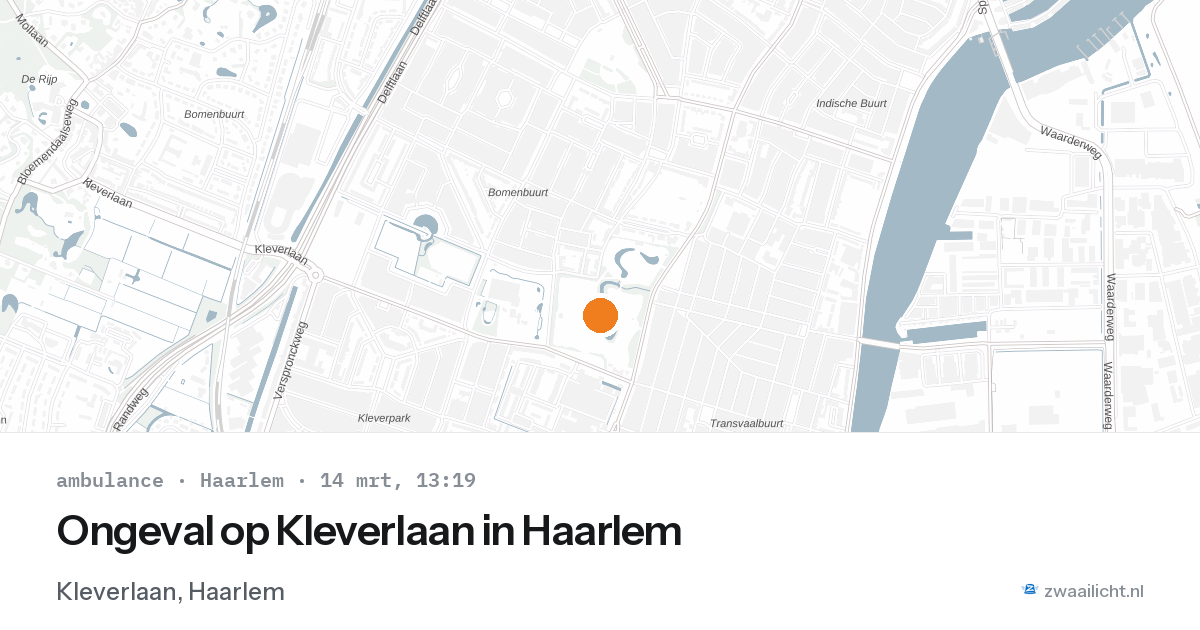Ongeval op Kleverlaan in Haarlem — 14 mrt 2026