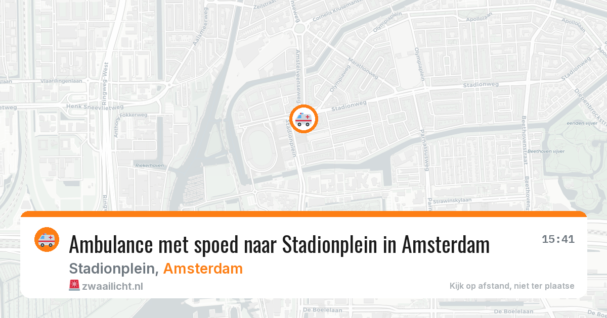 Ambulance met spoed naar Stadionplein in Amsterdam — 4 apr 2026