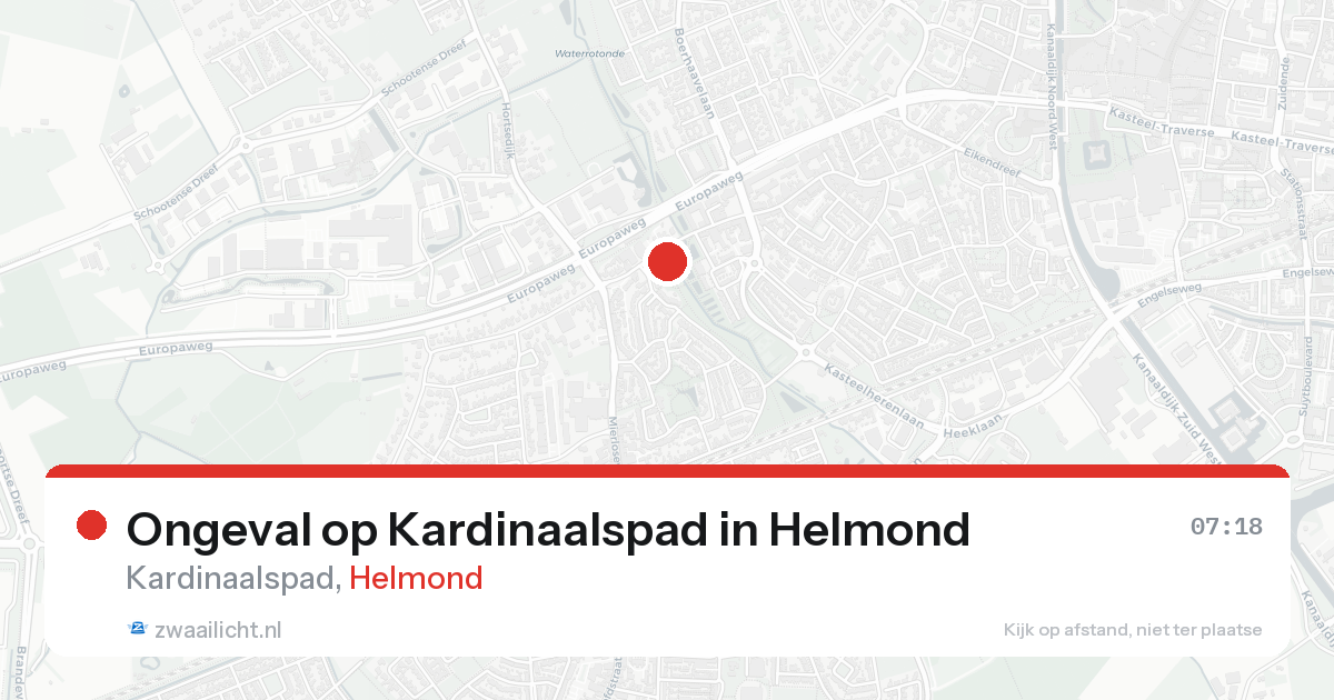 Ongeval op Kardinaalspad in Helmond — 17 aug 2026