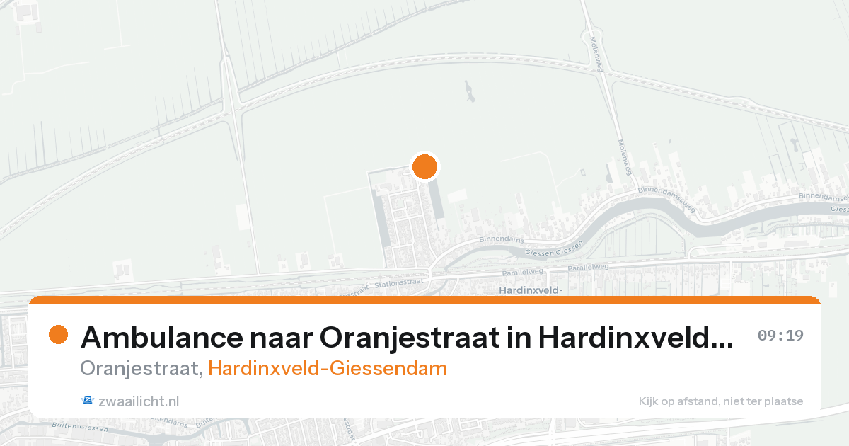 Ambulance naar Oranjestraat in Hardinxveld-Giessendam — 18 aug 2026