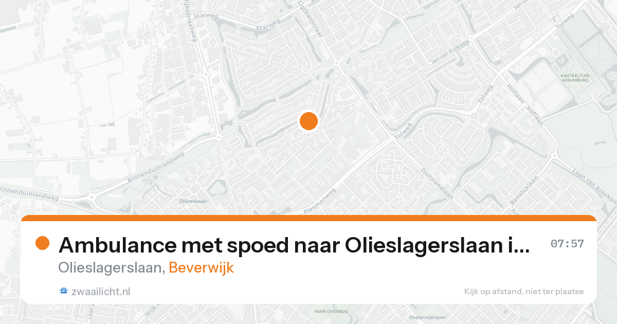 Ambulance met spoed naar Olieslagerslaan in Beverwijk — 25 aug 2026