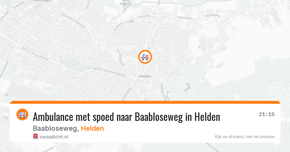 Ambulance met spoed naar Baabloseweg in Helden — 13 jun 2026