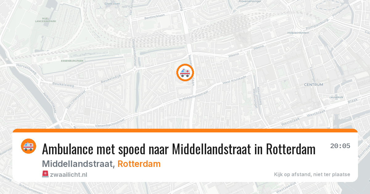 Ambulance met spoed naar Middellandstraat in Rotterdam — 14 aug 2026