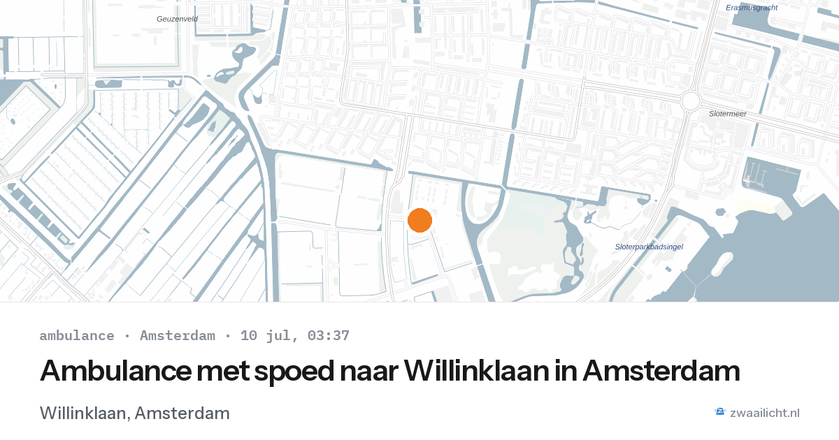 Ambulance met spoed naar Willinklaan in Amsterdam — 10 jul 2026