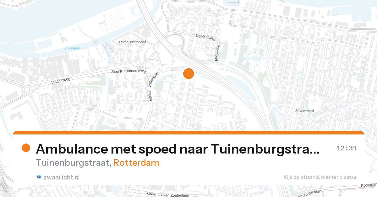 Ambulance met spoed naar Tuinenburgstraat in Rotterdam — 28 aug 2026
