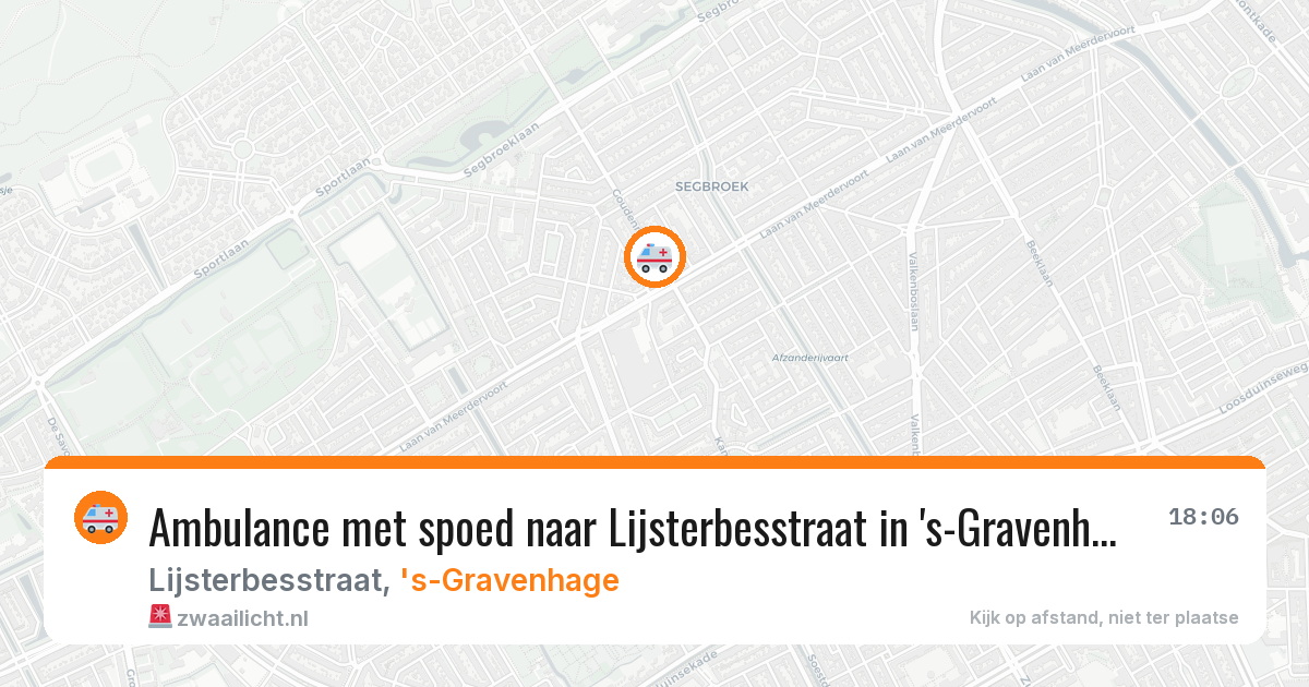 Ambulance met spoed naar Lijsterbesstraat in 's-Gravenhage — 8 aug 2026