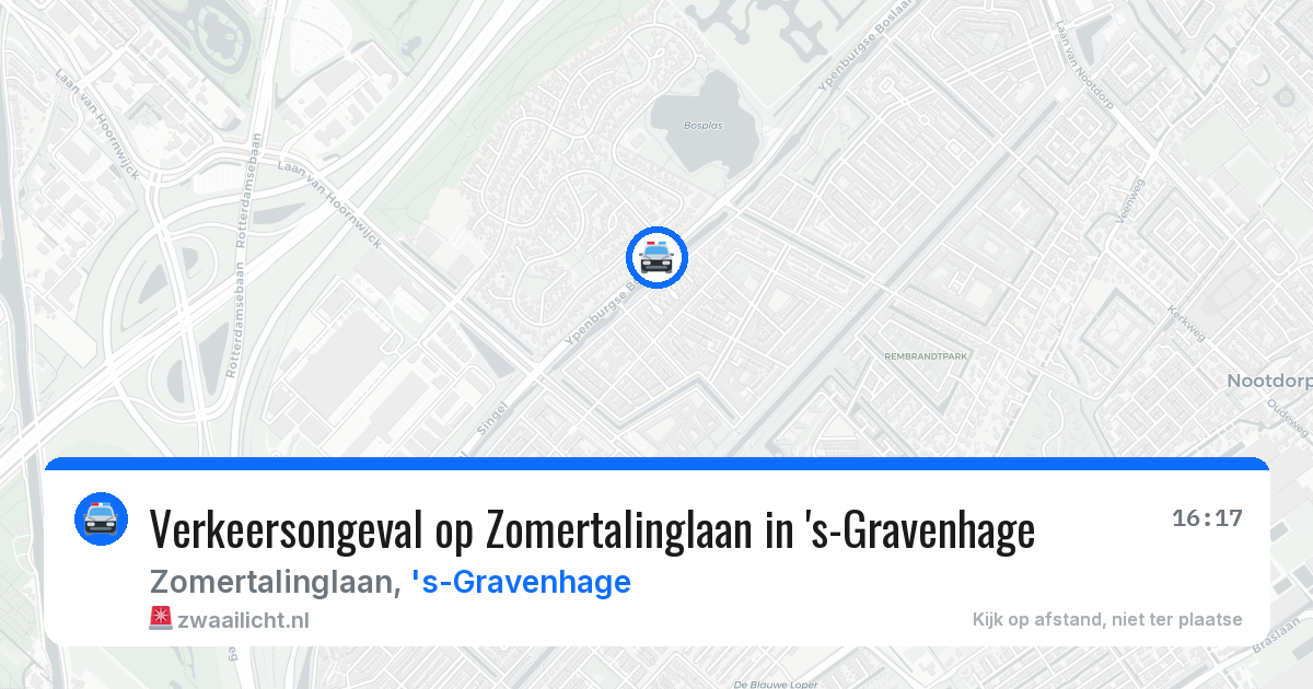 Verkeersongeval op Zomertalinglaan in 's-Gravenhage — 19 jun 2026