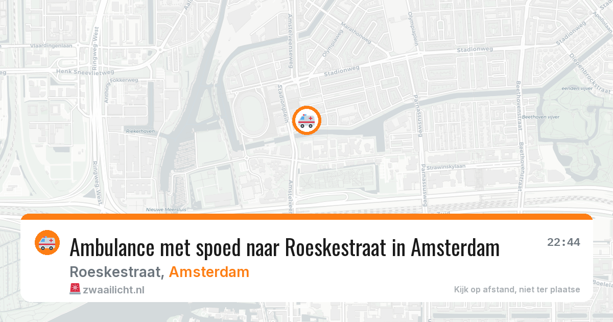 Ambulance met spoed naar Roeskestraat in Amsterdam — 1 jul 2026