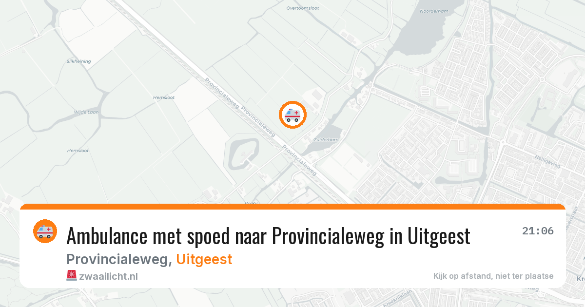 Ambulance met spoed naar Provincialeweg in Uitgeest — 8 apr 2026