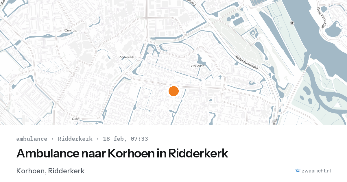 Ambulance naar Korhoen in Ridderkerk — 18 feb 2026