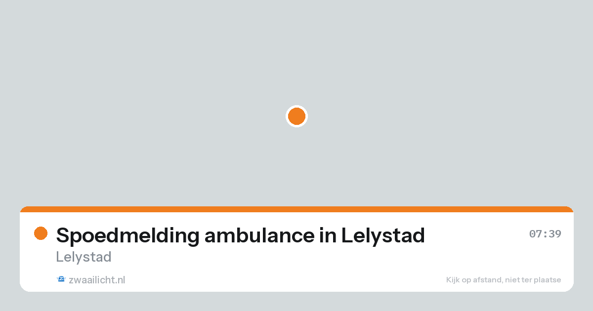 Spoedmelding ambulance in Lelystad — 15 aug 2026