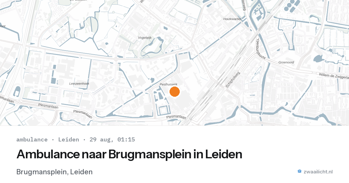 Ambulance naar Brugmansplein in Leiden — 28 aug 2026